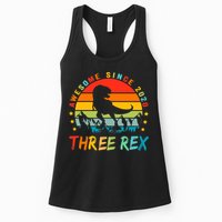 Three Rex 3rd Birthday Third Dinosaur 3 Year Old Womens Tank Top