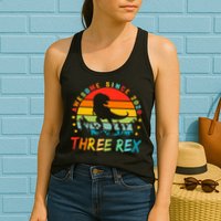 Three Rex 3rd Birthday Third Dinosaur 3 Year Old Womens Tank Top