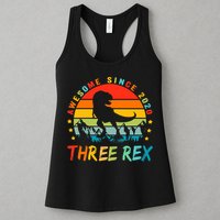 Three Rex 3rd Birthday Third Dinosaur 3 Year Old Womens Tank Top