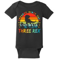 Three Rex 3rd Birthday Third Dinosaur 3 Year Old Baby Bodysuit
