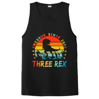 Three Rex 3rd Birthday Third Dinosaur 3 Year Old PosiCharge Competitor Tank