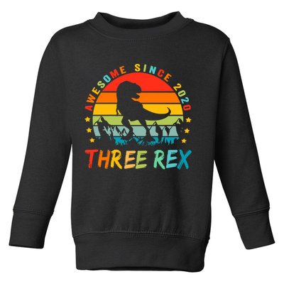 Three Rex 3rd Birthday Third Dinosaur 3 Year Old Toddler Sweatshirt