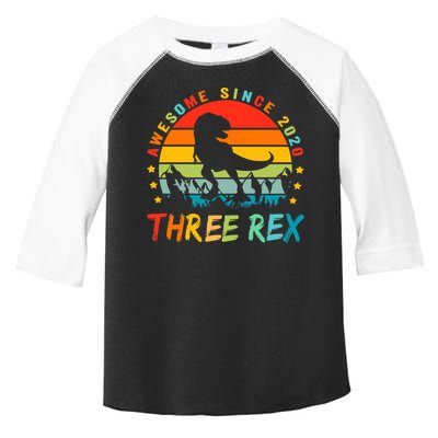 Three Rex 3rd Birthday Third Dinosaur 3 Year Old Toddler Fine Jersey T-Shirt