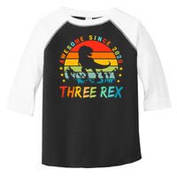 Three Rex 3rd Birthday Third Dinosaur 3 Year Old Toddler Fine Jersey T-Shirt