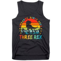 Three Rex 3rd Birthday Third Dinosaur 3 Year Old Tank Top