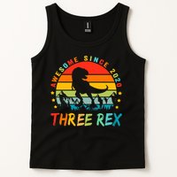 Three Rex 3rd Birthday Third Dinosaur 3 Year Old Tank Top