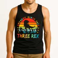 Three Rex 3rd Birthday Third Dinosaur 3 Year Old Tank Top