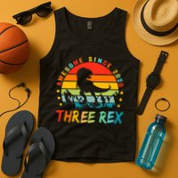 Three Rex 3rd Birthday Third Dinosaur 3 Year Old Tank Top
