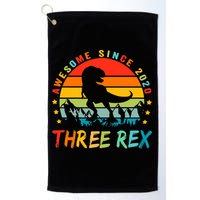 Three Rex 3rd Birthday Third Dinosaur 3 Year Old Golf Towel