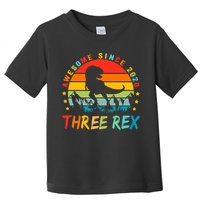 Three Rex 3rd Birthday Third Dinosaur 3 Year Old Toddler T-Shirt