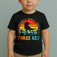 Three Rex 3rd Birthday Third Dinosaur 3 Year Old Toddler T-Shirt