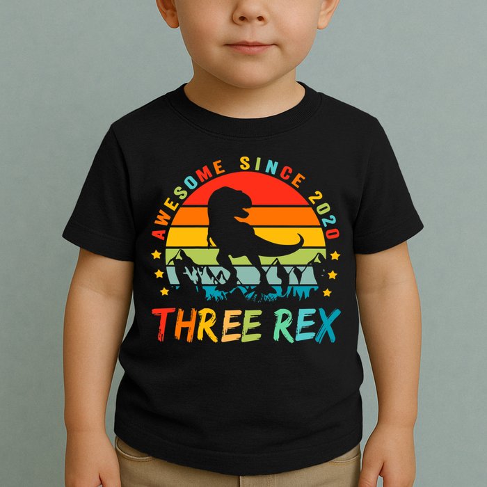 Three Rex 3rd Birthday Third Dinosaur 3 Year Old Toddler T-Shirt