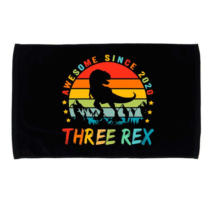 Three Rex 3rd Birthday Third Dinosaur 3 Year Old Microfiber Hand Towel