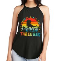 Three Rex 3rd Birthday Third Dinosaur 3 Year Old Women's Perfect Tri Rocker Tank