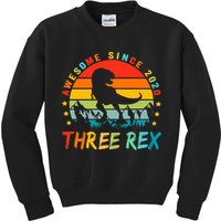 Three Rex 3rd Birthday Third Dinosaur 3 Year Old Kids Sweatshirt