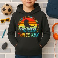 Three Rex 3rd Birthday Third Dinosaur 3 Year Old Kids Hoodie