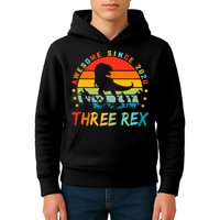 Three Rex 3rd Birthday Third Dinosaur 3 Year Old Kids Hoodie