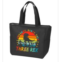 Three Rex 3rd Birthday Third Dinosaur 3 Year Old Zip Tote Bag