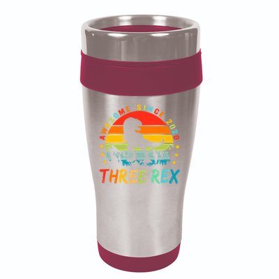 Three Rex 3rd Birthday Third Dinosaur 3 Year Old 16oz Travel Tumbler