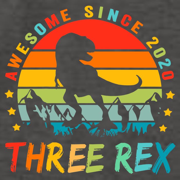 Three Rex 3rd Birthday Third Dinosaur 3 Year Old Vector Backpack