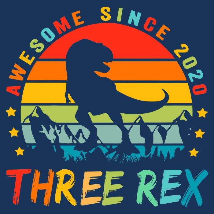 Three Rex 3rd Birthday Third Dinosaur 3 Year Old Infant Baby Jersey Bodysuit