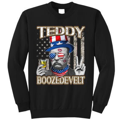 Theodore Roosevelt 4th July Teddy Boozedevelt American Flag Sweatshirt