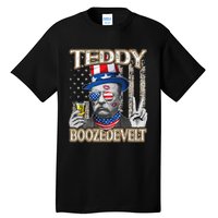 Theodore Roosevelt 4th July Teddy Boozedevelt American Flag Tall T-Shirt