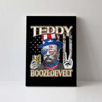 Theodore Roosevelt 4th July Teddy Boozedevelt American Flag Canvas