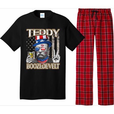 Theodore Roosevelt 4th July Teddy Boozedevelt American Flag Pajama Set