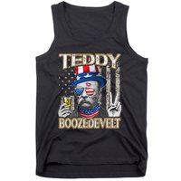 Theodore Roosevelt 4th July Teddy Boozedevelt American Flag Tank Top