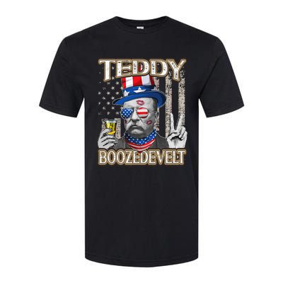 Theodore Roosevelt 4th July Teddy Boozedevelt American Flag Softstyle CVC T-Shirt