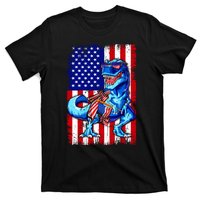 T Rex 4th Of July Dino Men American USA Flag T-Shirt