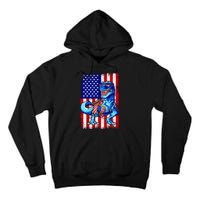 T Rex 4th Of July Dino Men American USA Flag Tall Hoodie