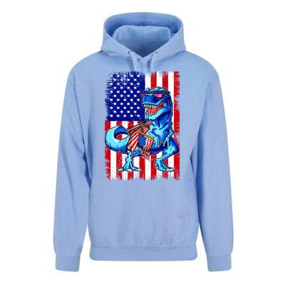 T Rex 4th Of July Dino Men American USA Flag Unisex Surf Hoodie