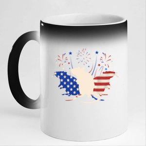 Three Rat 4th Of July Patriotic American Flag Great Gift 11oz Black Color Changing Mug