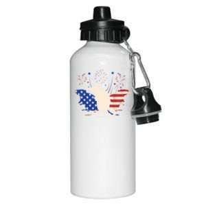 Three Rat 4th Of July Patriotic American Flag Great Gift Aluminum Water Bottle