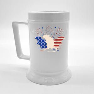 Three Rat 4th Of July Patriotic American Flag Great Gift Beer Stein