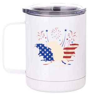 Three Rat 4th Of July Patriotic American Flag Great Gift 12 oz Stainless Steel Tumbler Cup