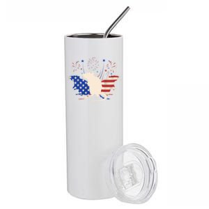 Three Rat 4th Of July Patriotic American Flag Great Gift Stainless Steel Tumbler