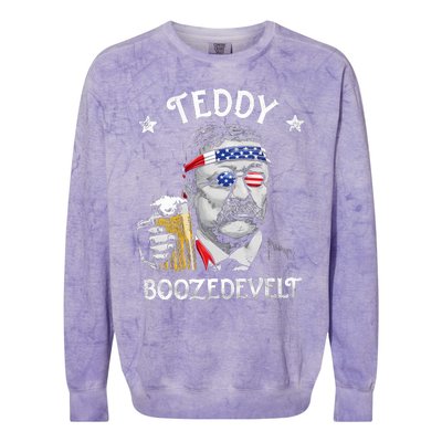 Theodore Roosevelt 4th Of July Colorblast Crewneck Sweatshirt