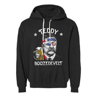 Theodore Roosevelt 4th Of July Garment-Dyed Fleece Hoodie