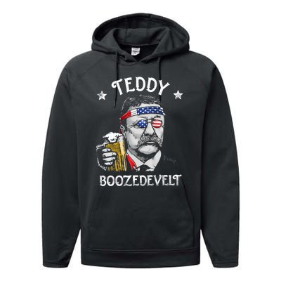 Theodore Roosevelt 4th Of July Performance Fleece Hoodie