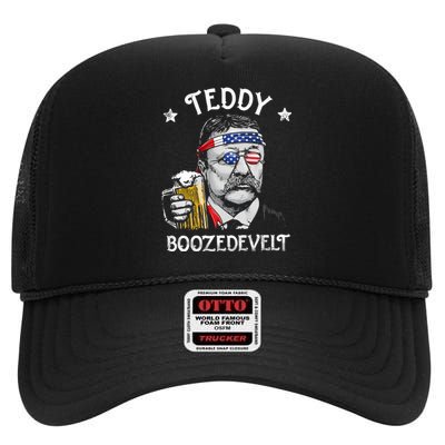 Theodore Roosevelt 4th Of July High Crown Mesh Back Trucker Hat