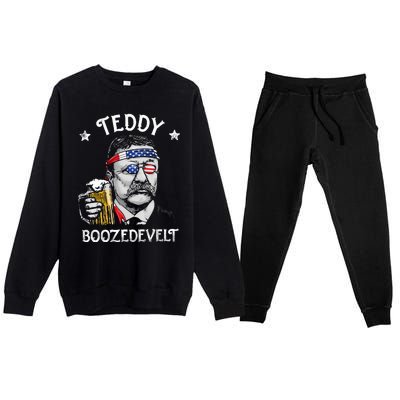 Theodore Roosevelt 4th Of July Premium Crewneck Sweatsuit Set