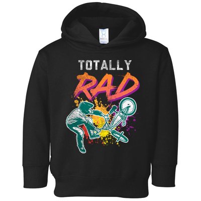 Totally Rad 80s Bmx Bike Vintage Racing Biking Cycling Gift Toddler Hoodie