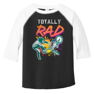 Totally Rad 80s Bmx Bike Vintage Racing Biking Cycling Gift Toddler Fine Jersey T-Shirt