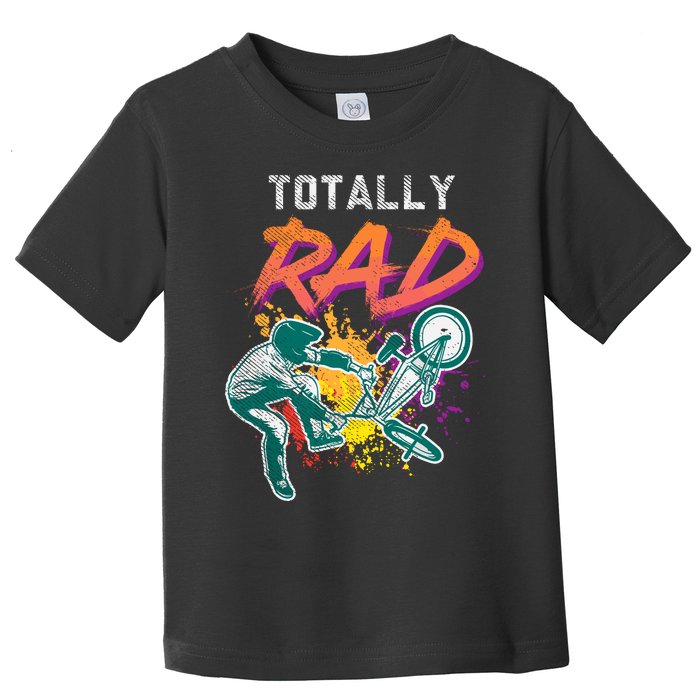 Totally Rad 80s Bmx Bike Vintage Racing Biking Cycling Gift Toddler T-Shirt