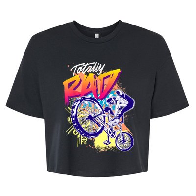 Totally Rad 80s BMX Bike Boy Girl Bella+Canvas Jersey Crop Tee