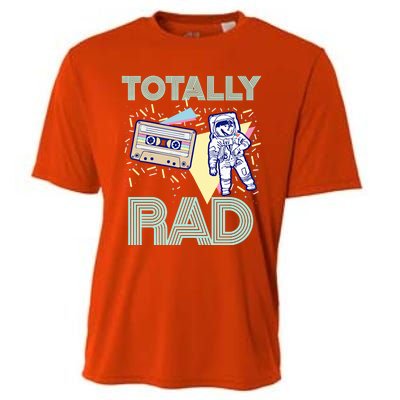 Totally Rad! 80s Retro Eighties Astronaut And Cassette Graphic Gift Cooling Performance Crew T-Shirt