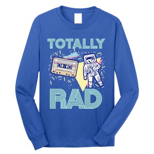 Totally Rad! 80s Retro Eighties Astronaut And Cassette Graphic Gift Long Sleeve Shirt